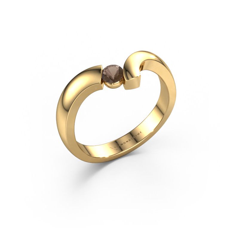 Ring Arda 585 gold smokey quartz 3.4 mm