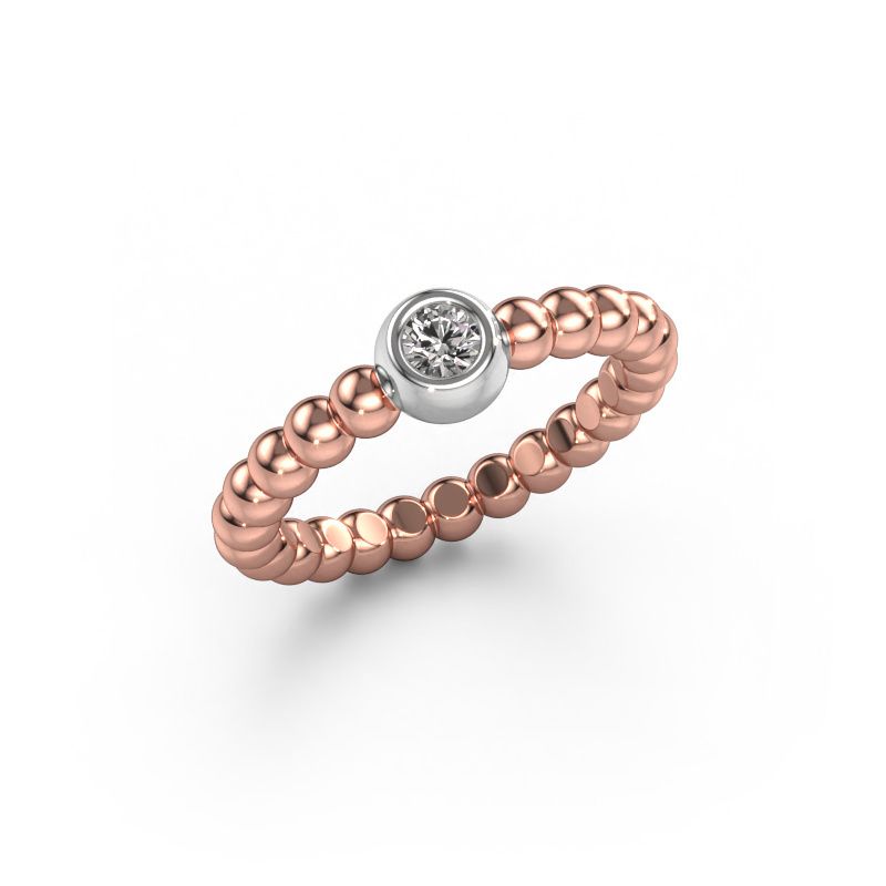 Vorsteckring Dini 585 Roségold Zirkonia 3 mm