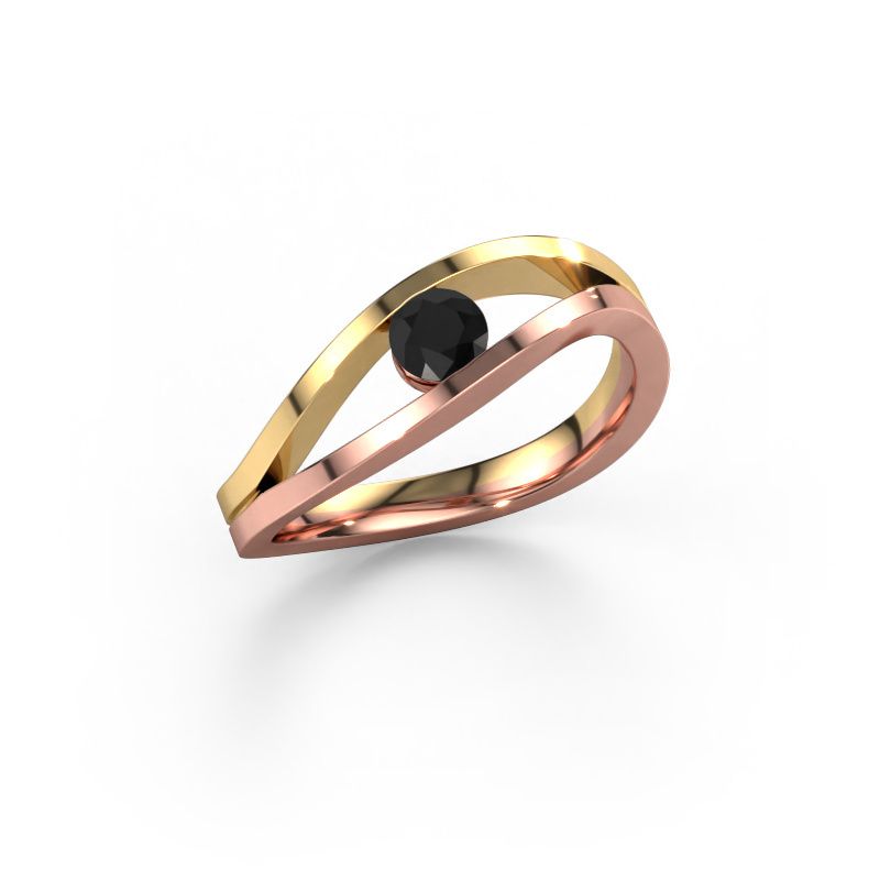 Ring Sigrid 1 585 rose gold black diamond 0.30 crt