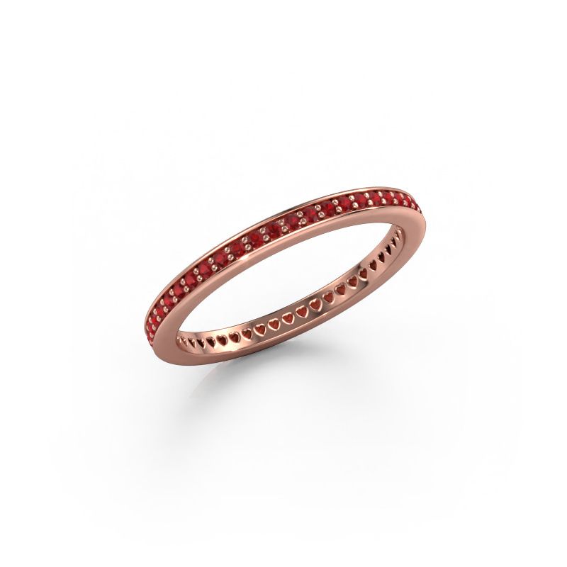 Stackable ring Elvire 1 585 rose gold ruby 1.1 mm