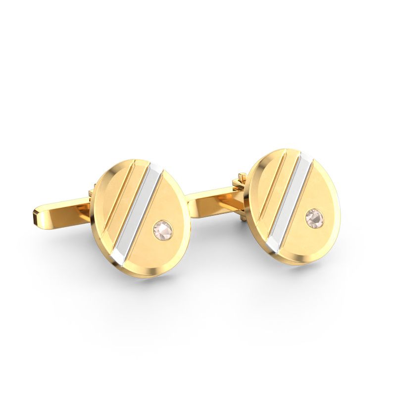 Cufflinks Wesley 585 gold morganite champagne 2.7 mm