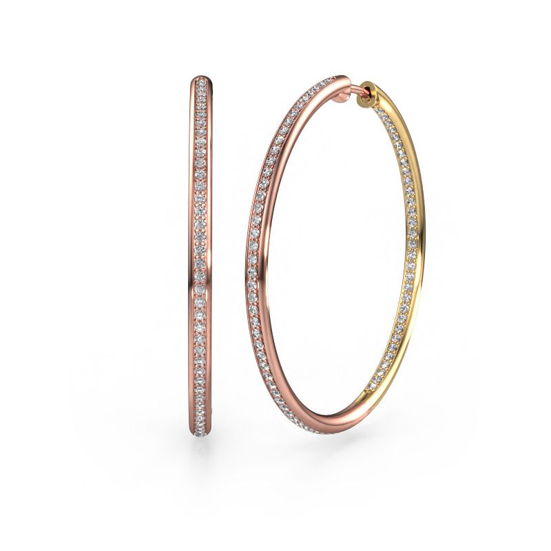 Hoop earrings Sina 35mm 585 rose gold lab grown diamond 1.018 crt