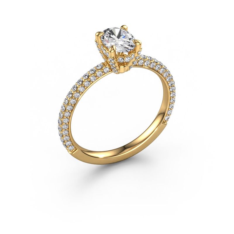 Engagement ring Saskia 2 OVL 585 gold diamond 1.288 crt
