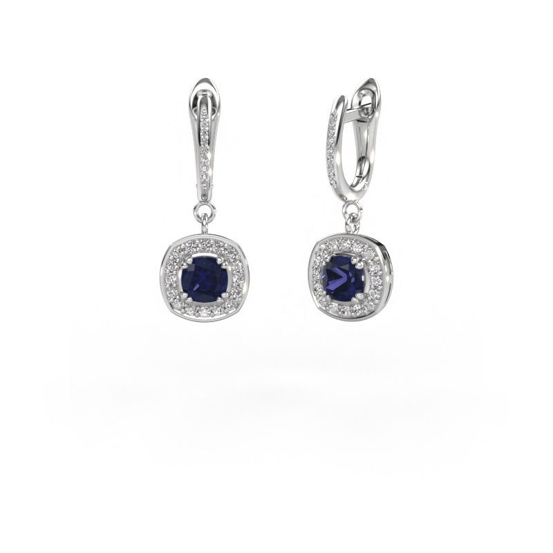 Pendants d'oreilles Marlotte 2 585 or blanc saphir 5 mm