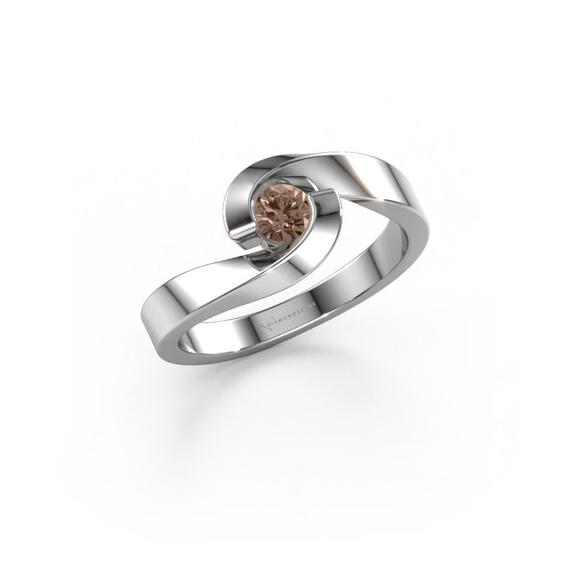 Verlobungsring Sheryl 585 Weißgold Braun Diamant 0.20 crt