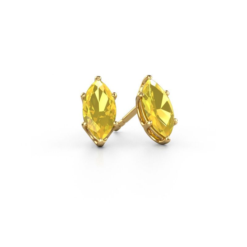 Clous d'oreilles Sam MRQ 585 or jaune saphir jaune 10x5 mm