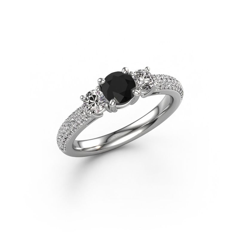 Verlovingsring Marielle RND 950 platina zwarte diamant 1.63 crt