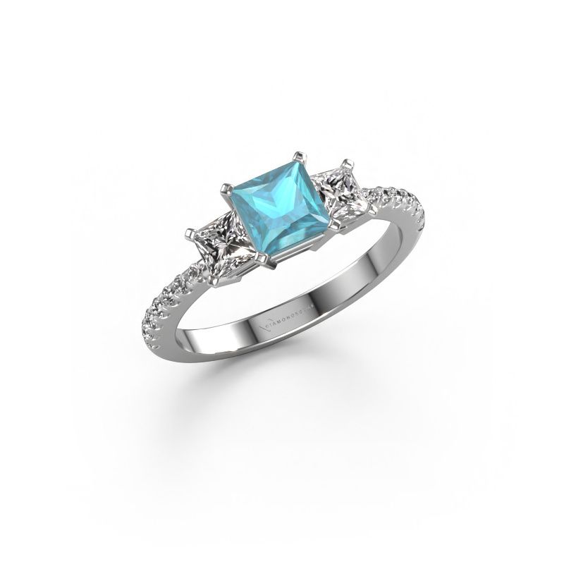 Verlobungsring Dorla 950 Platin Blau Topas 5 mm