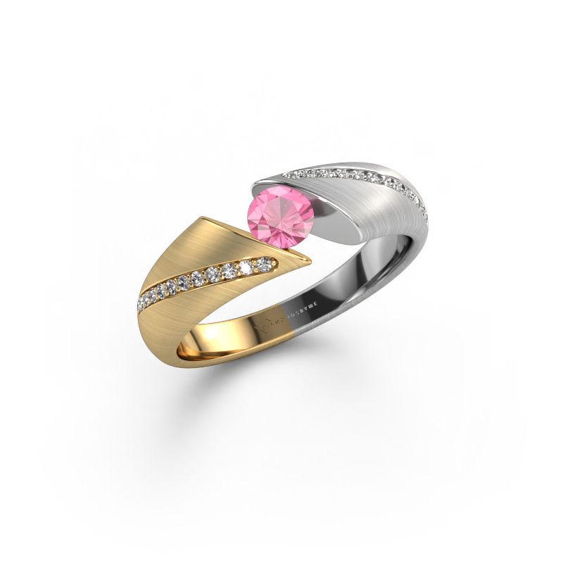 Engagement ring Hojalien 2 585 gold pink sapphire 4.2 mm
