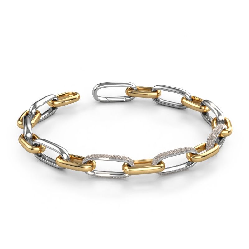 Link link bracelet Harmony 2 9.5 585 white gold brown diamond