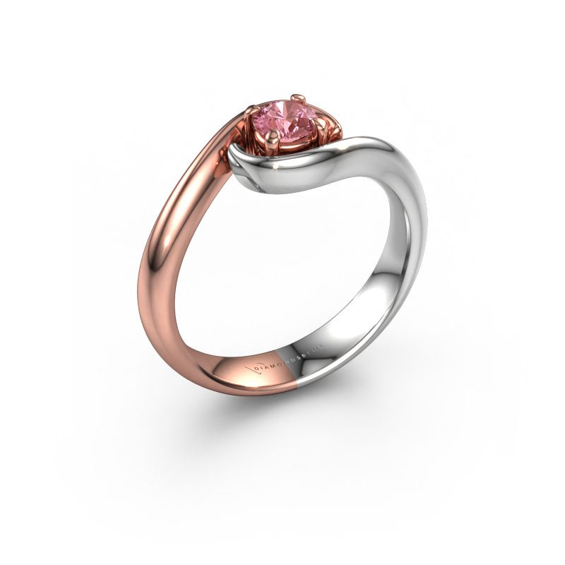 Engagement ring Linn 585 rose gold pink lab grown diamond 4.2 mm
