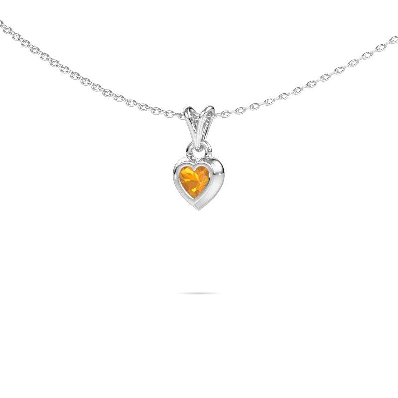 Pendant Charlotte Heart 585 white gold citrin 4 mm
