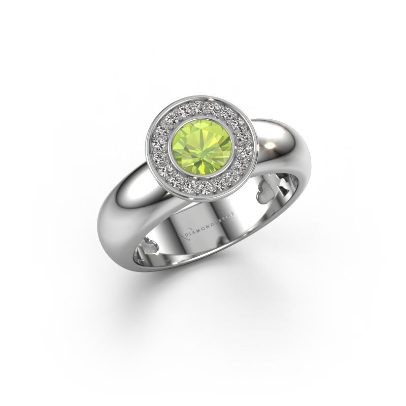 Ring Anna 585 white gold peridot 5 mm