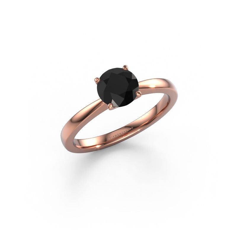 Verlovingsring Kitty 585 rosé goud zwarte diamant 1.08 crt