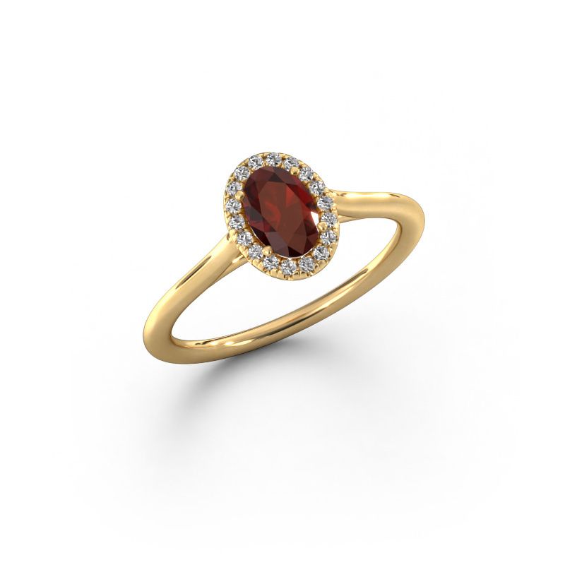 Engagement ring Seline ovl 1 585 gold garnet 6x4 mm