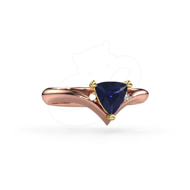 Bague Arlette 585 or rose saphir 7 mm