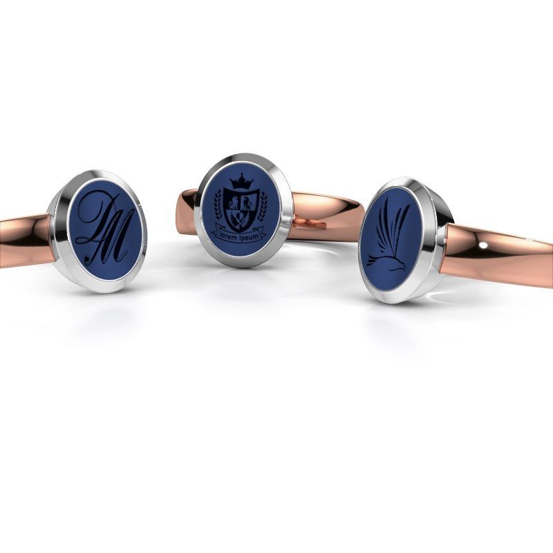 Afbeelding van Zegelring Oscar 2<br/>585 rosé goud<br/>Lapis lazuli 11x9 mm