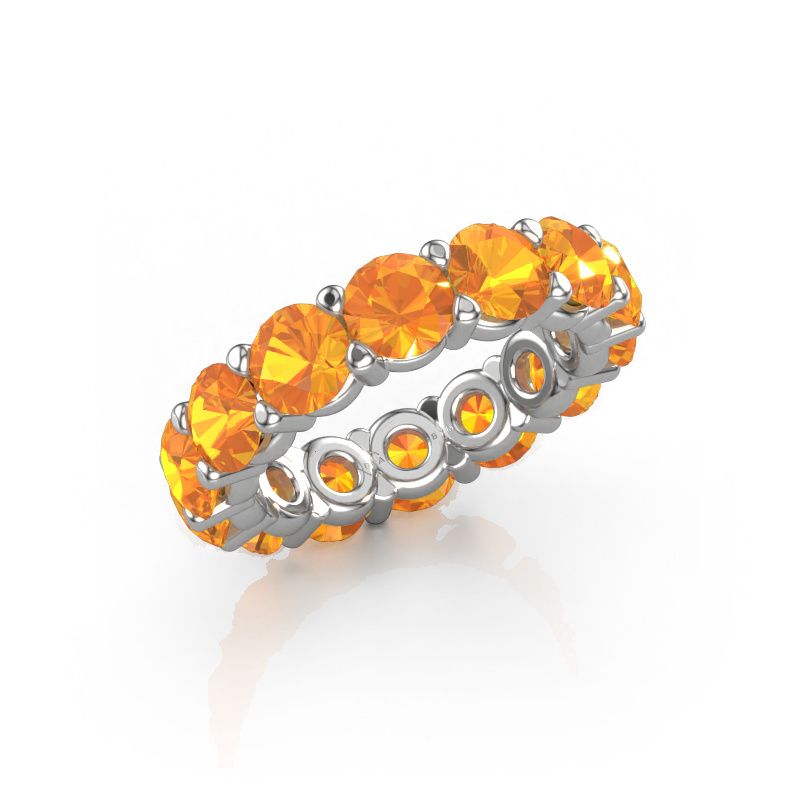 Ring Heddy rnd 5.0 585 white gold citrin 5 mm