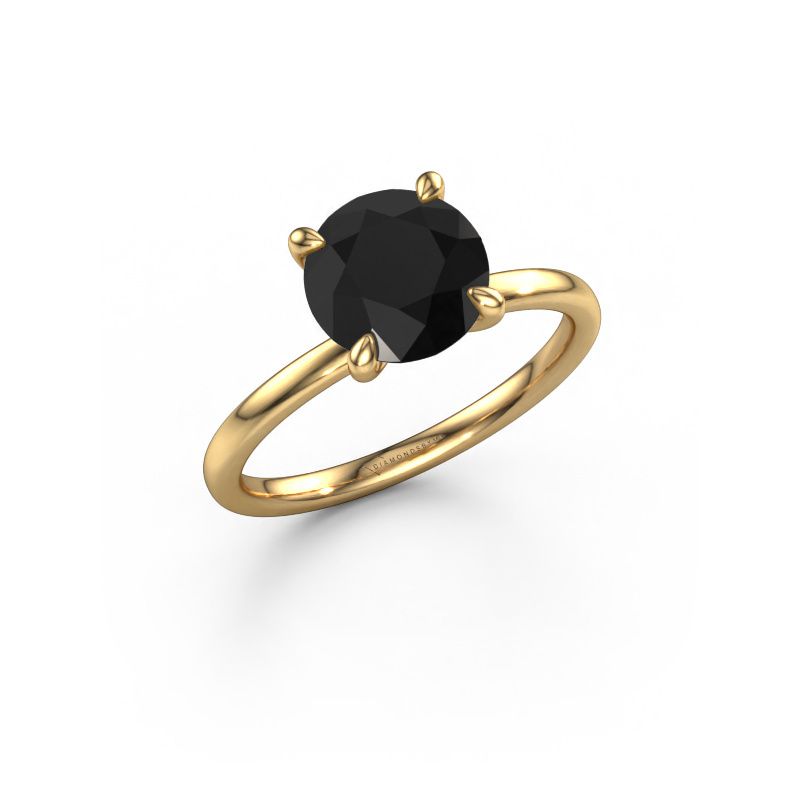 Engagement ring Crystal RND 1 585 gold black diamond 1.70 crt