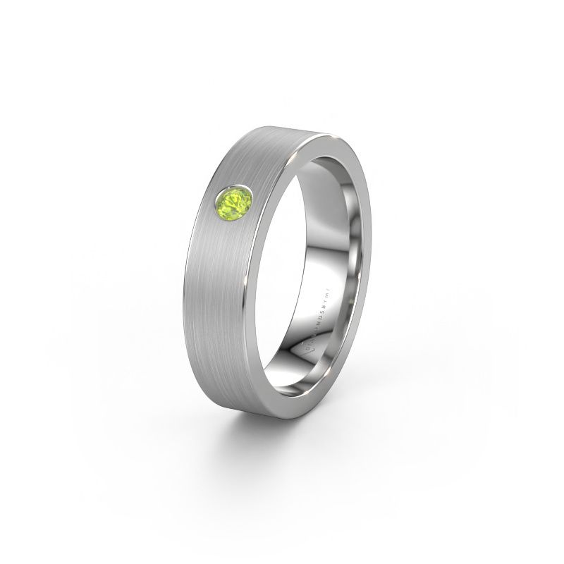 Wedding ring WH0101L15BM 585 white gold peridot ±5x2 mm