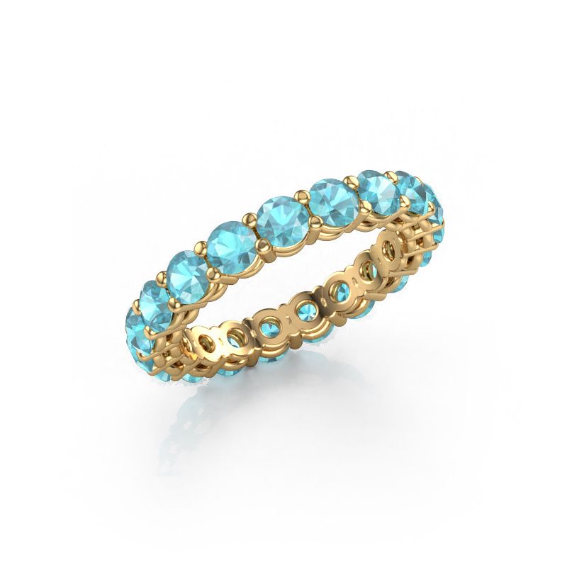 Stackable ring Michelle full 3.4 585 gold blue topaz 3.4 mm