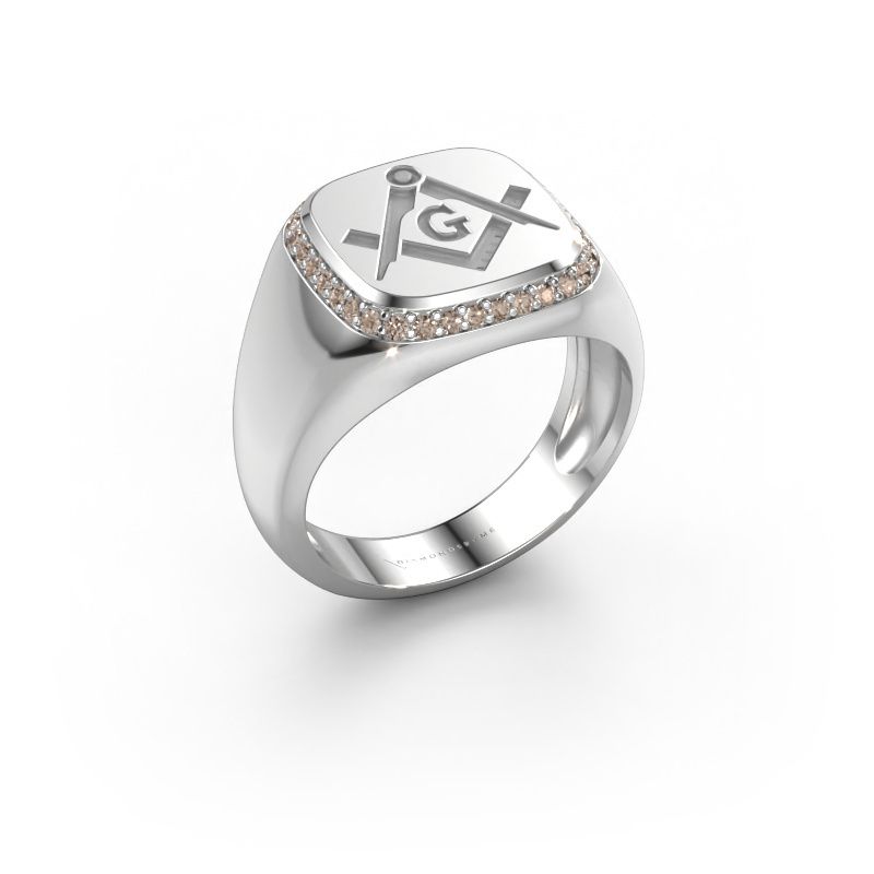 Bague pour homme Johan 1 950 platine diamant brun 0.255 crt