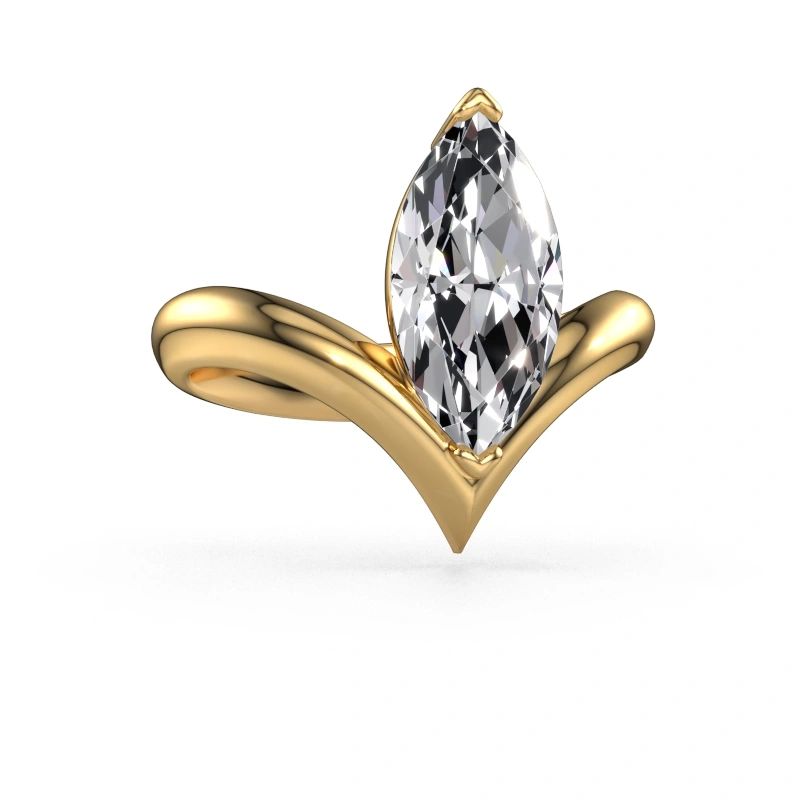 Engagement ring Maddy MRQ 585 gold lab grown diamond 2.50 crt
