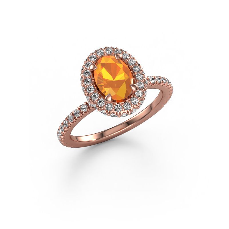 Engagement ring Talitha OVL 585 rose gold citrin 7x5 mm