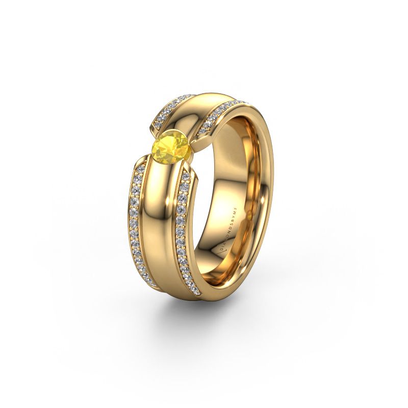 Wedding ring WHR0575L 585 gold yellow sapphire ±7x2 mm