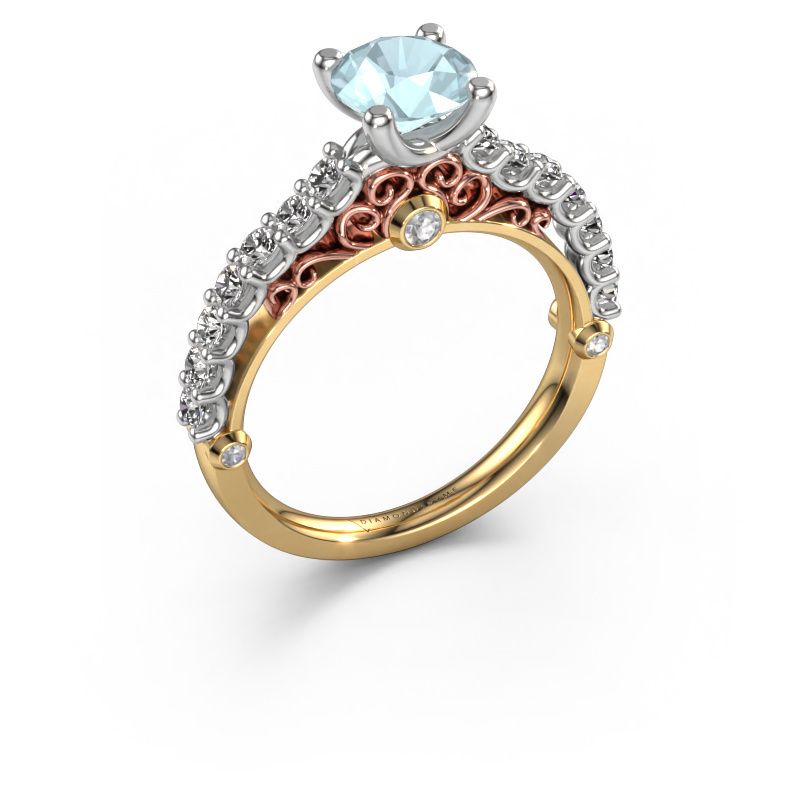 Engagement ring Shaunda 585 gold aquamarine 6 mm