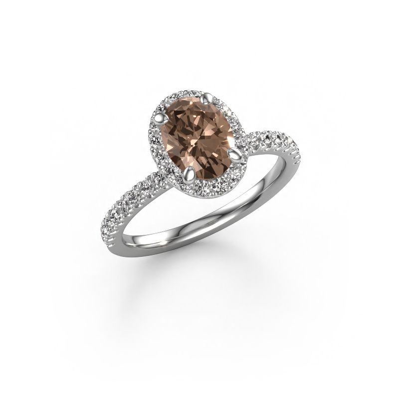Verlovingsring Miranda OVL 950 platina bruine diamant 1.642 crt