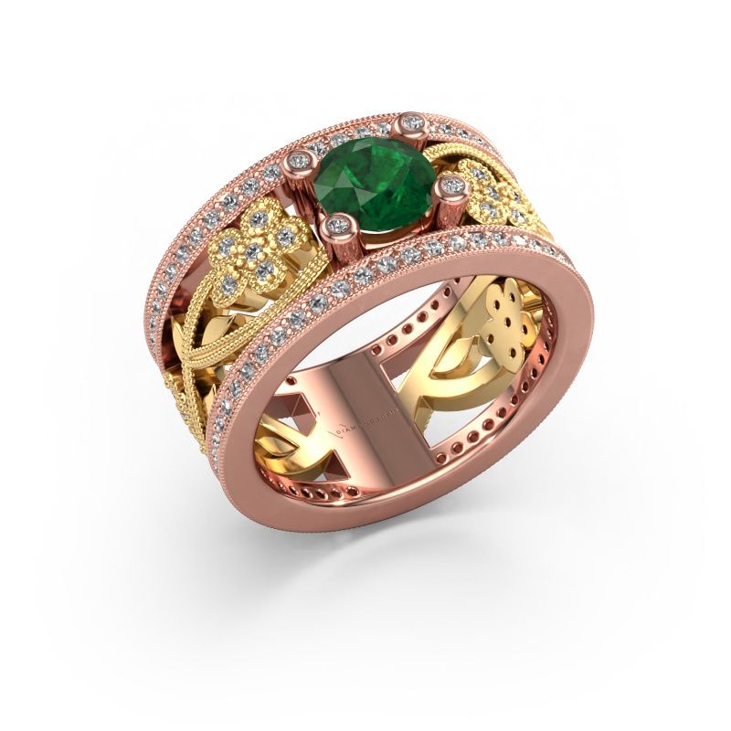 Ring Severine 585 Roségold Smaragd 6 mm