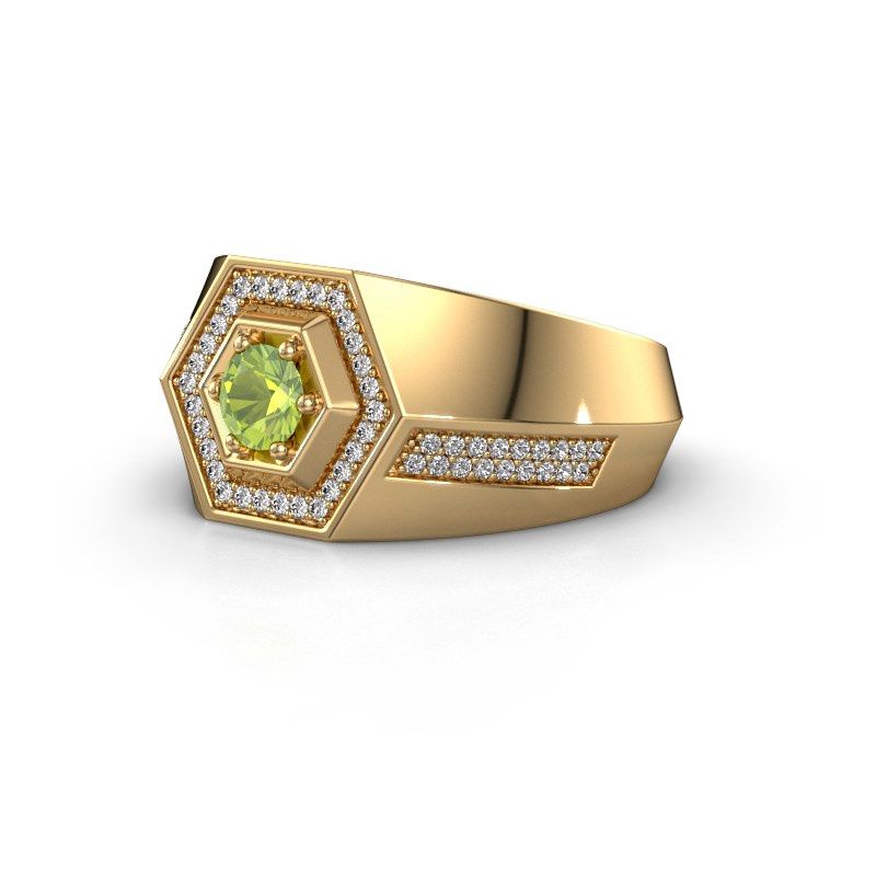 Image of Men's ring sjoerd<br/>585 gold<br/>Peridot 4.7 mm