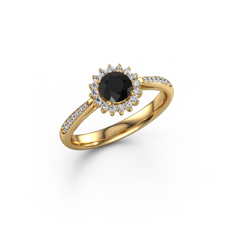 Forlovelsesring Tilly RND 2 express 585 gull svart diamant 0.60 crt