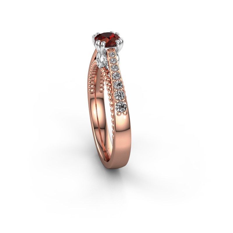 Afbeelding van Verlovingsring Rozella<br/>585 rosé goud<br/>Granaat 4.2 mm