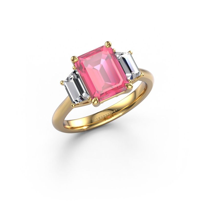 Engagement ring Maggie EME 585 gold pink sapphire 9x7 mm