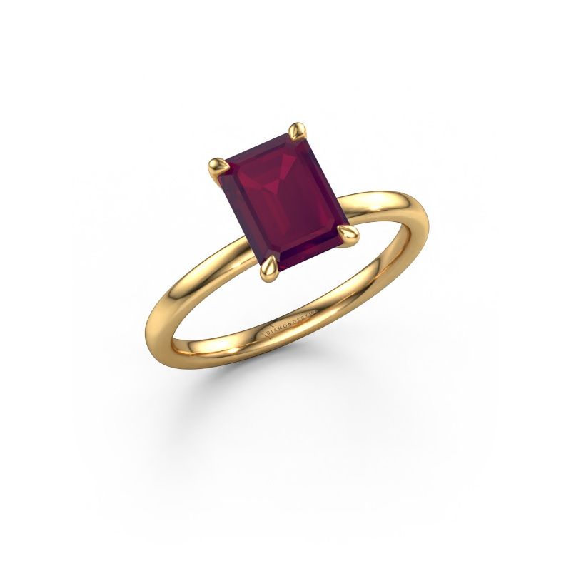 Engagement ring Crystal EME 1 585 gold rhodolite 8x6 mm