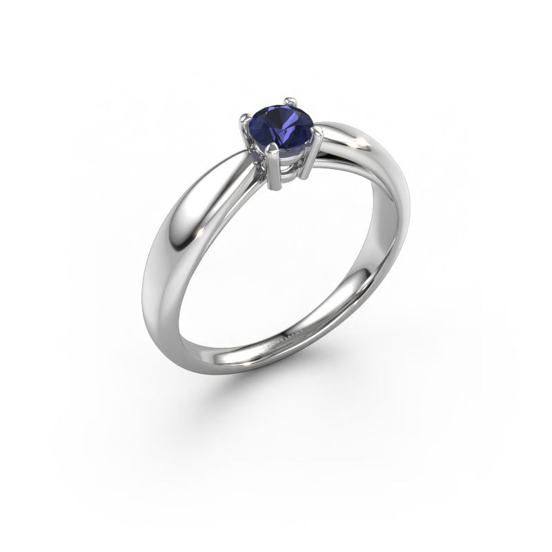 Verlovingsring Nichole 950 platina saffier 4.2 mm