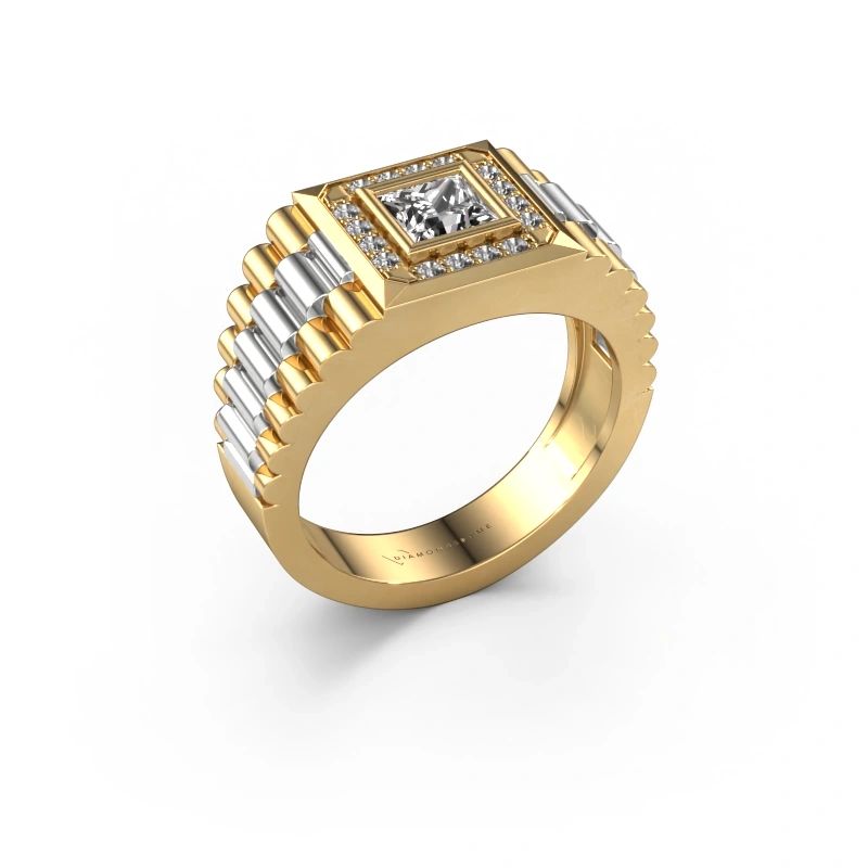 Bague pour homme Zilan 585 or jaune diamant 0.592 crt
