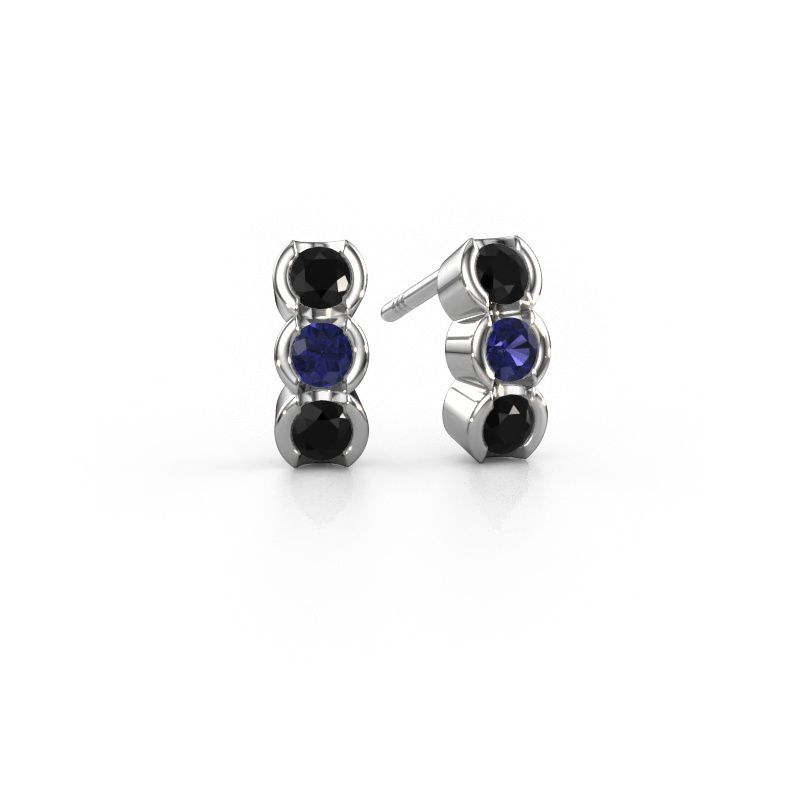 Boucles d'oreilles Lotte 585 or blanc diamant noir 0.680 crt
