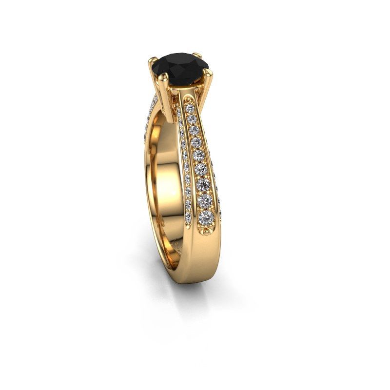 Image of Engagement ring Ruby rnd 585 gold black diamond 0.84 crt