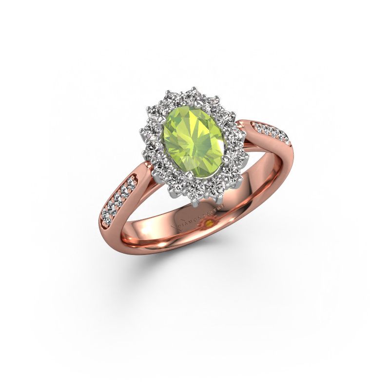 Engagement ring Margien 2 585 rose gold peridot 7x5 mm