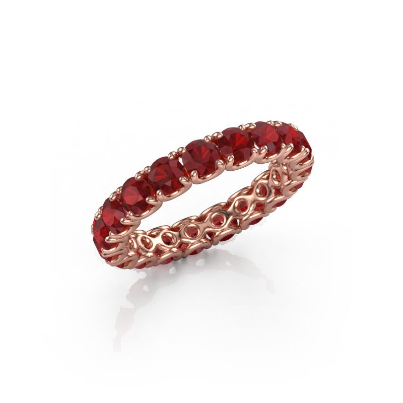 Aanschuifring Estee 3.4 585 rosé goud robijn 3.4 mm