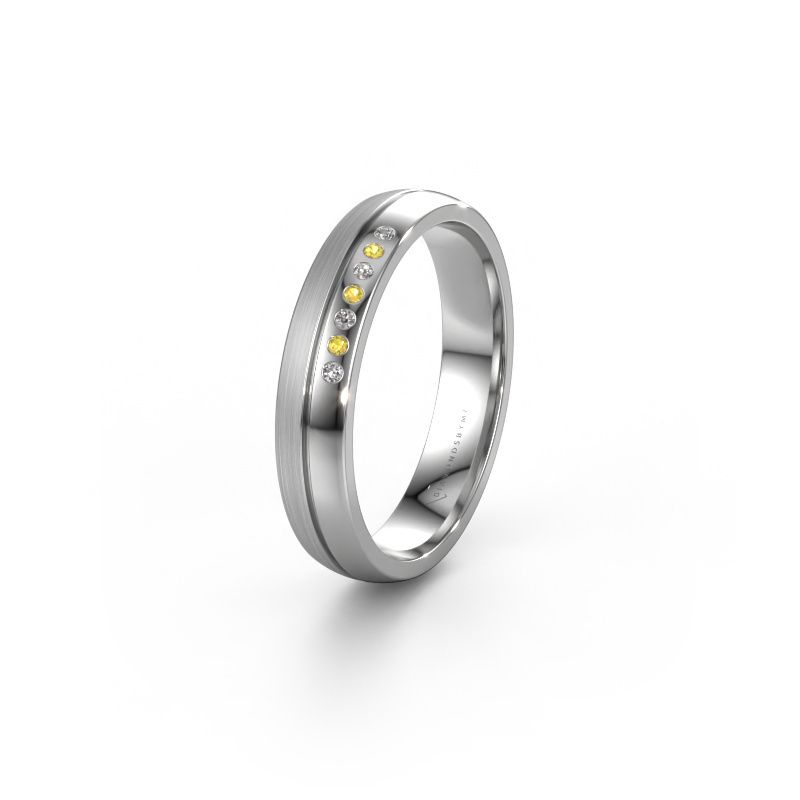 Wedding ring WH0216L24APM 950 platinum yellow sapphire ±4x1.7 mm