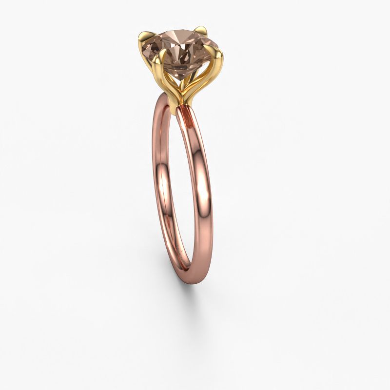 Image of Engagement Ring Crystal Rnd 1<br/>585 rose gold<br/>Brown diamond 2.00 crt
