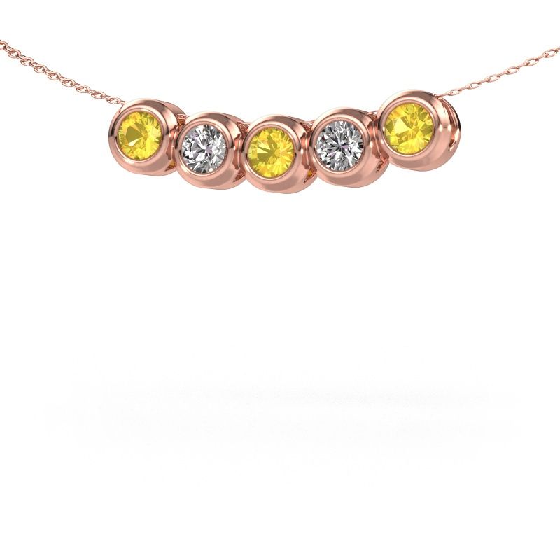 Kette Kim 5 585 Roségold Gelb Saphir 4 mm