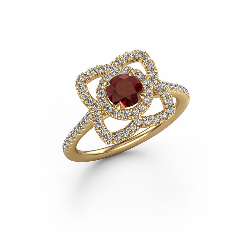 Verlobungsring Cleopatra 585 Gold Granat 5 mm