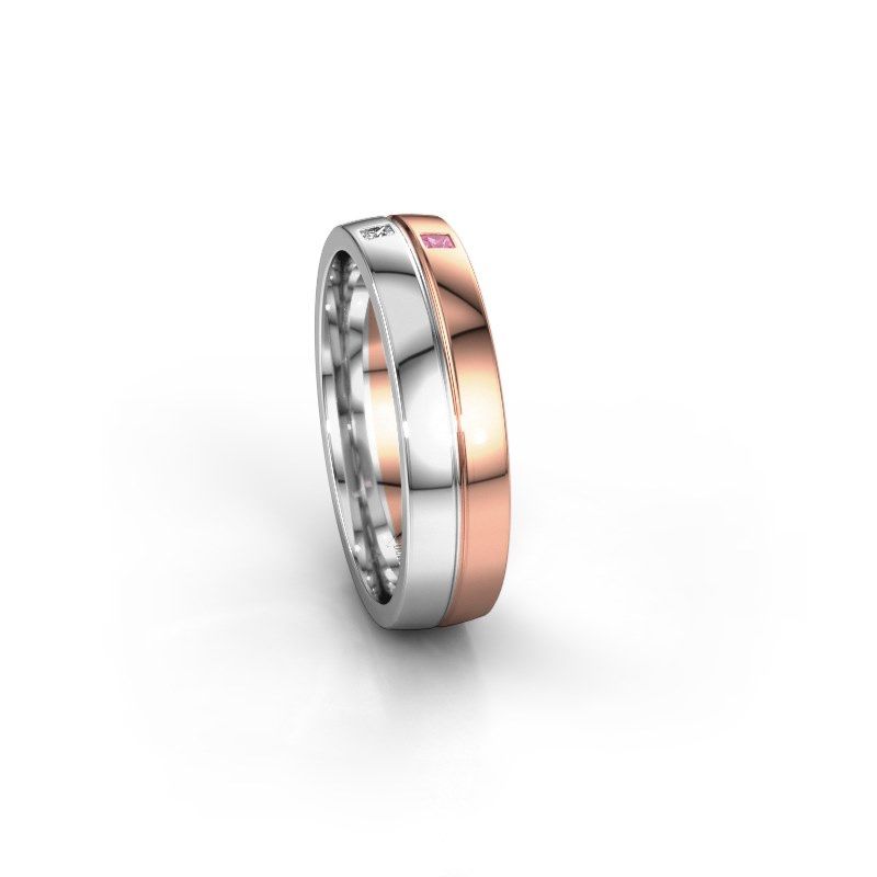 Image of Wedding ring WH0231L25BP<br/>585 rose gold ±5x2 mm<br/>Pink sapphire
