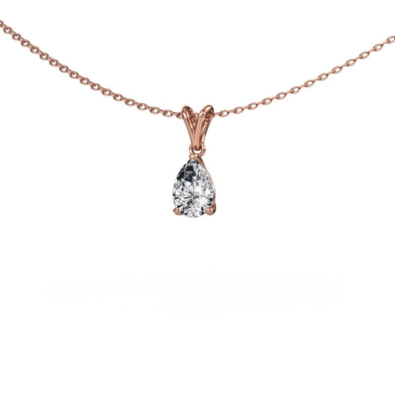 Pendentif Sam PER 585 or rose zircone 7x5 mm