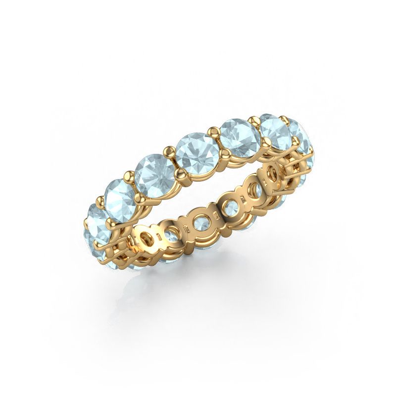Stackable ring Michelle full 4.0 585 gold aquamarine 4 mm